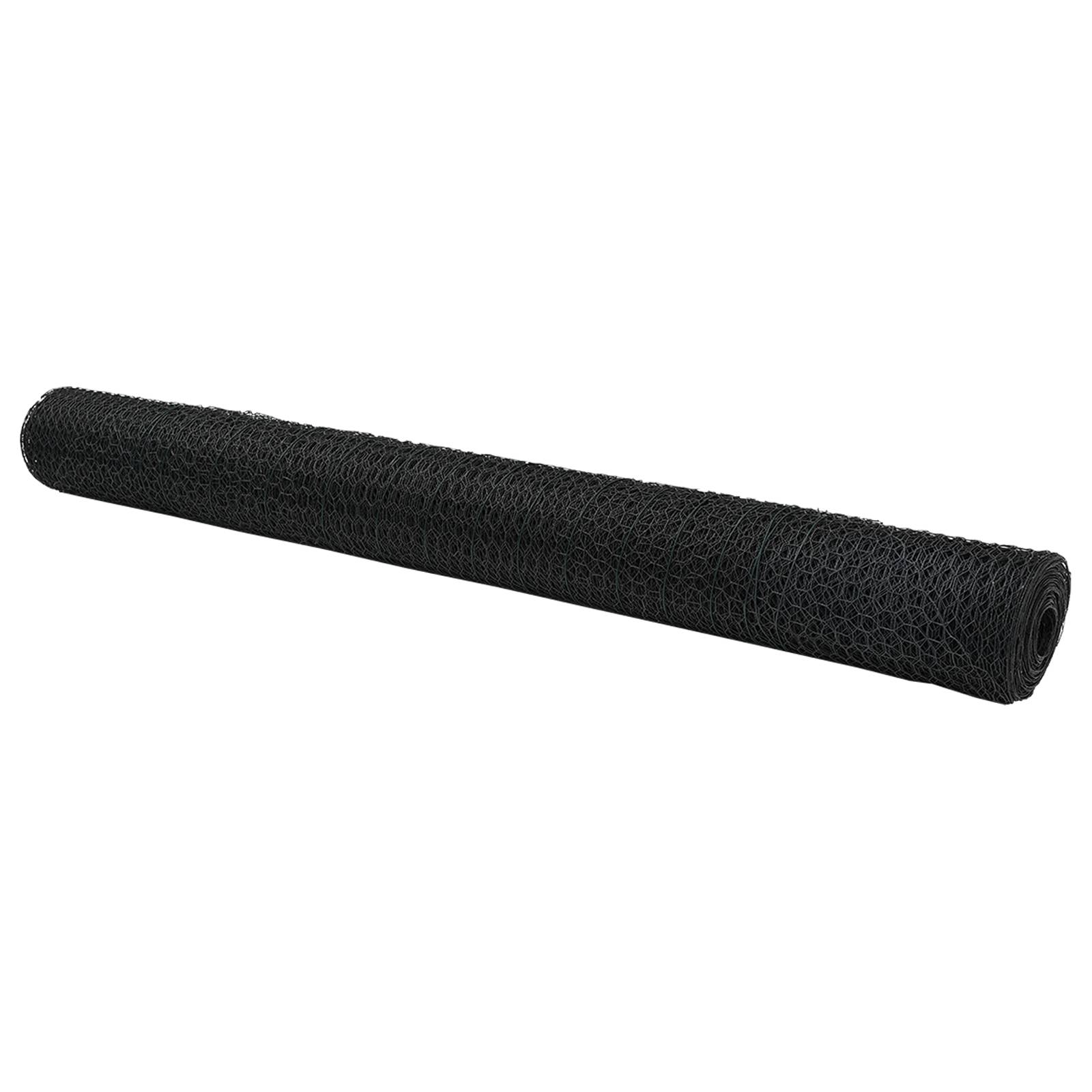 vidaXL Sechseckzaun Grau 1.4x10 m Stahl