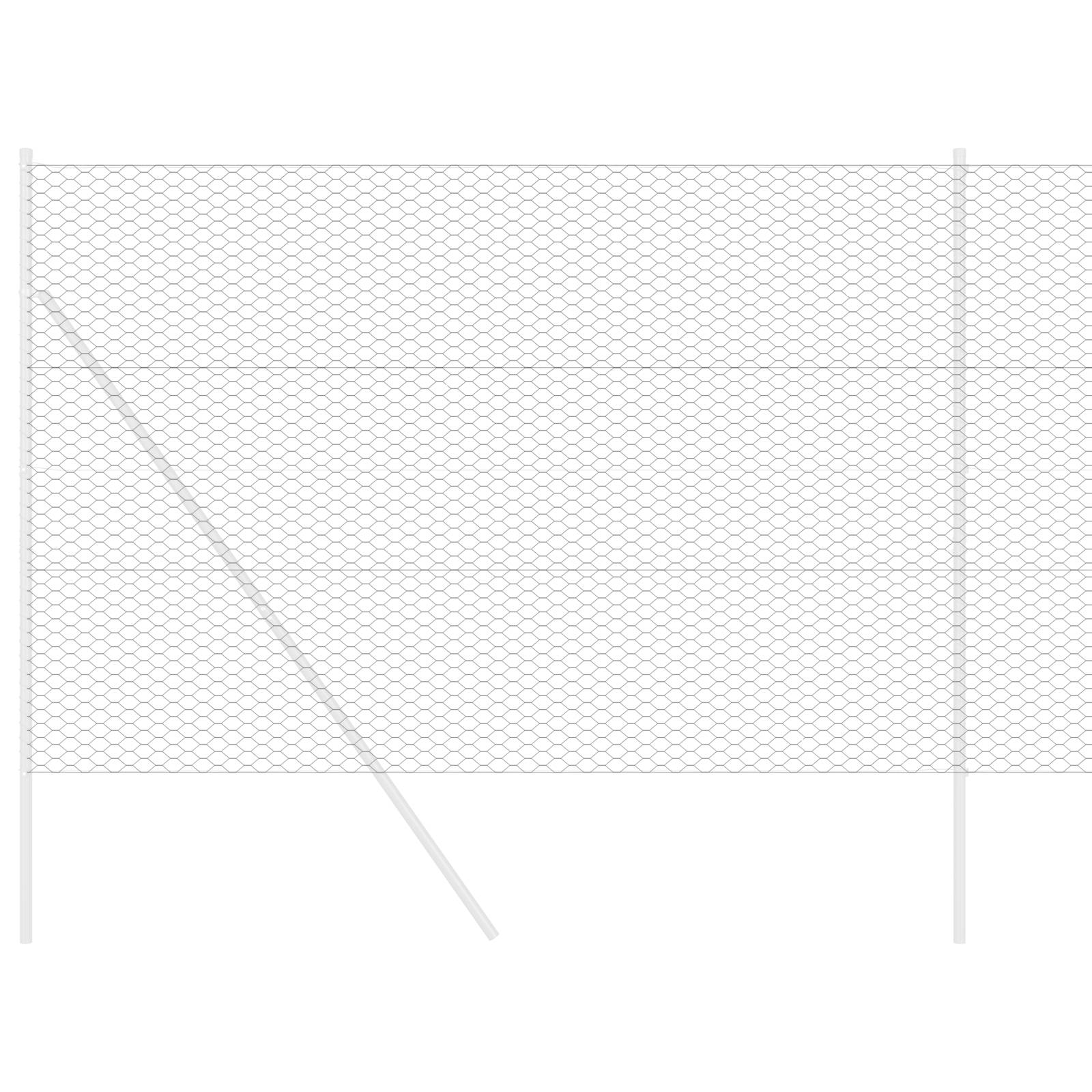 vidaXL Sechseckzaun Grau 1,6x25 m Stahl
