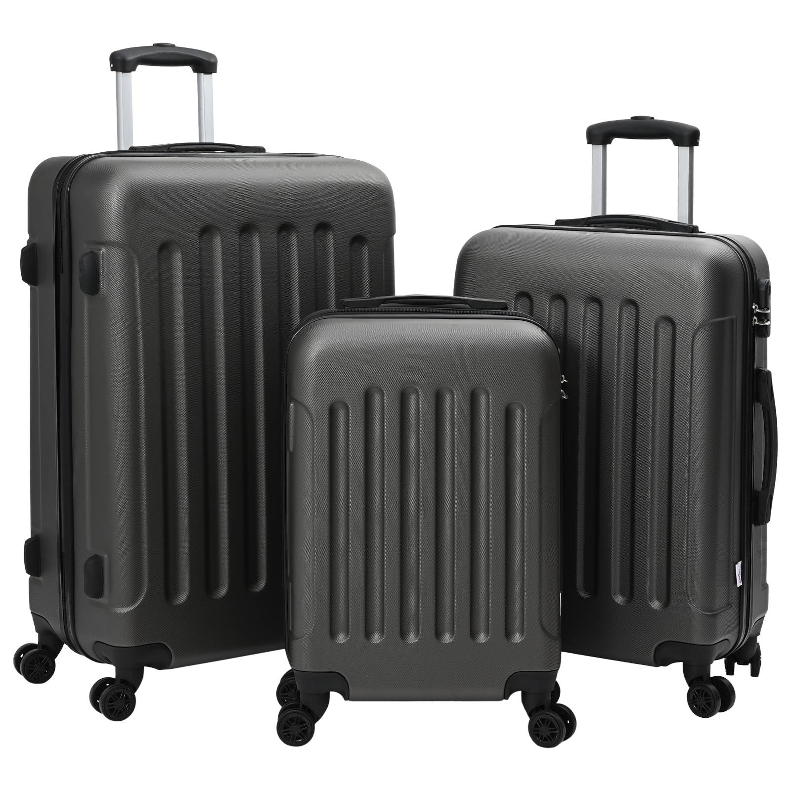 vidaXL Koffer Set 3-teilig Hartschale Dunkelgrau 20'' 24'' 28'' ABS