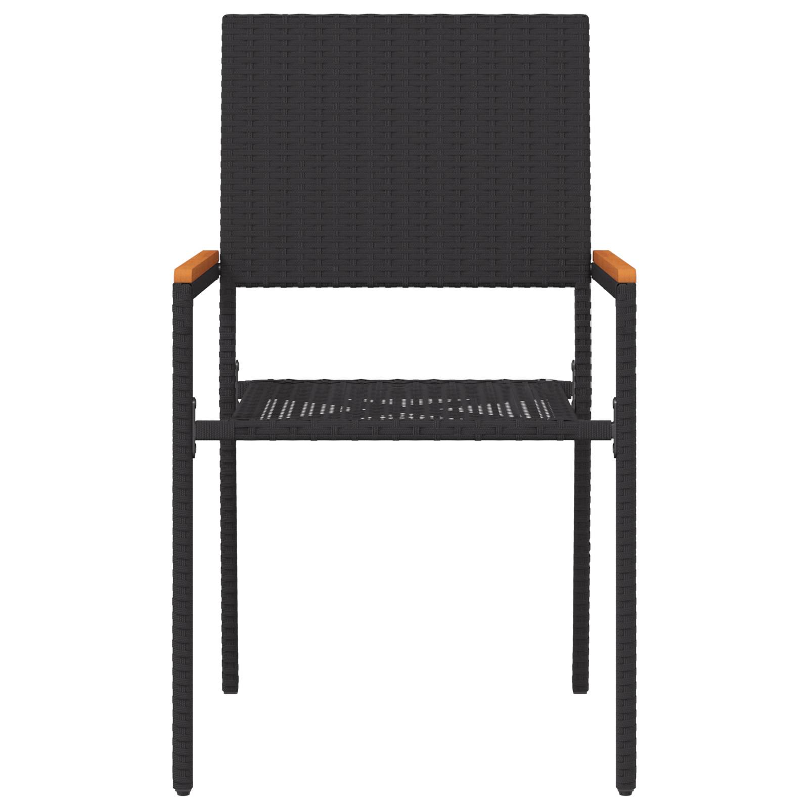 vidaXL stapelbare Gartenstühle - 2-teiliges Set aus schwarzem Poly-Rattan