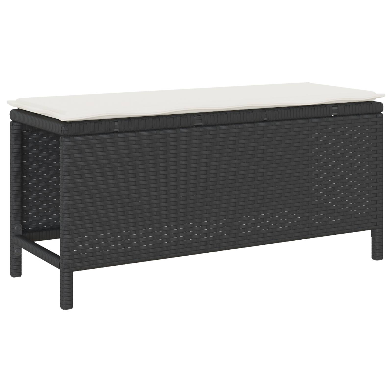 vidaXL 3-tlg. Garten-Essgruppe mit Kissen Schwarz Poly Rattan Akazie