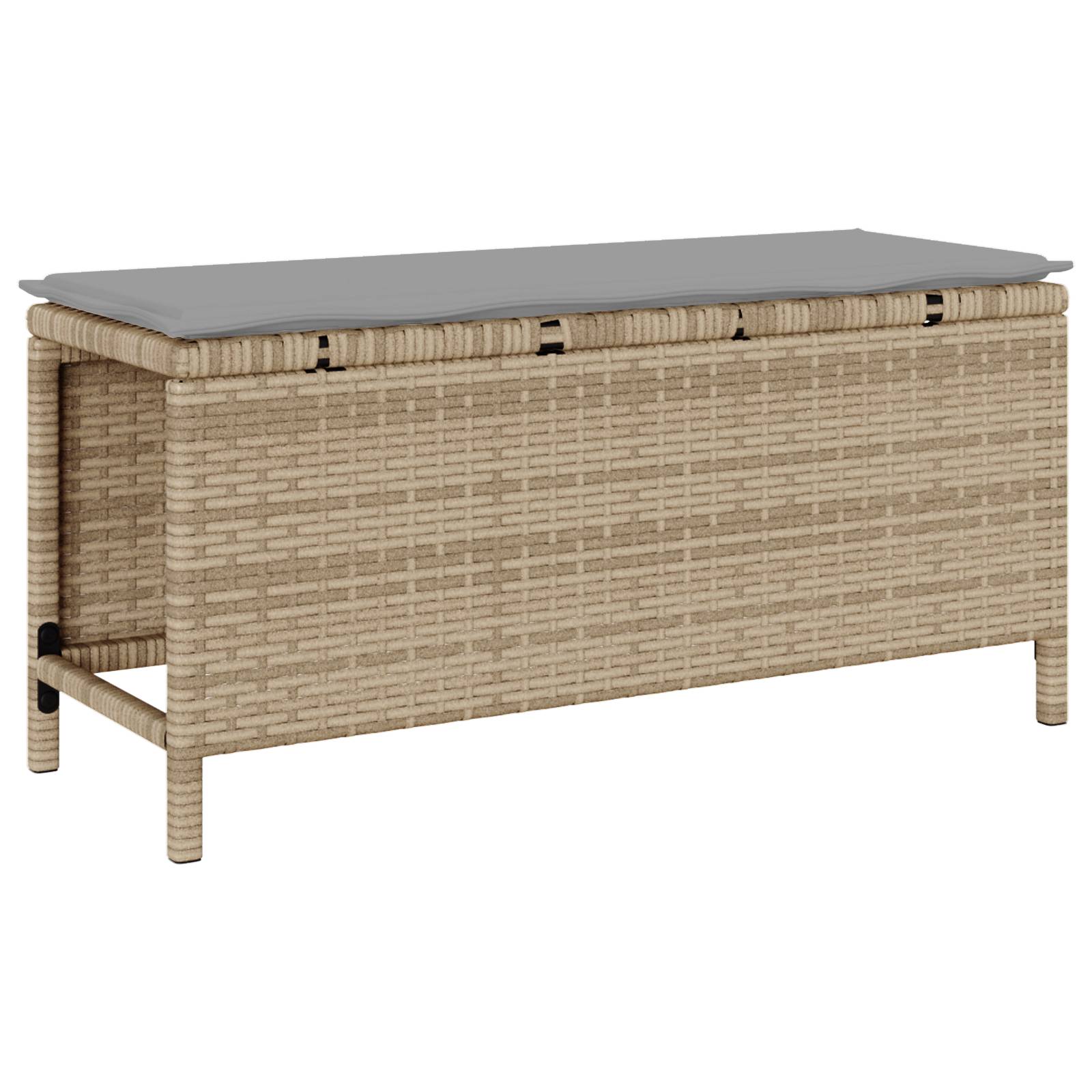 vidaXL 3-tlg. Garten-Essgruppe mit Kissen Beige Poly Rattan Akazie