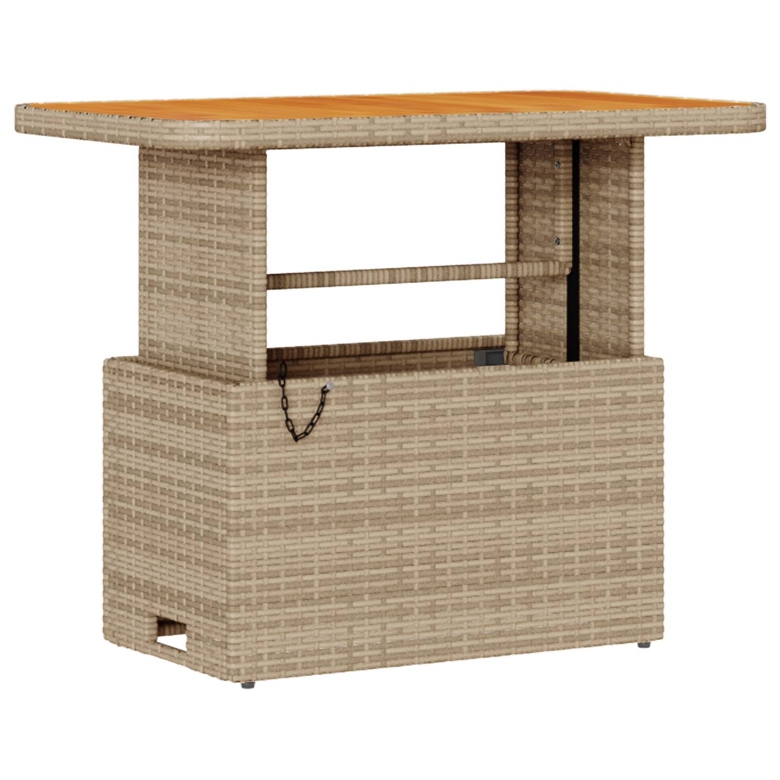 vidaXL 3-tlg. Garten-Essgruppe mit Kissen Beige Poly Rattan Akazie