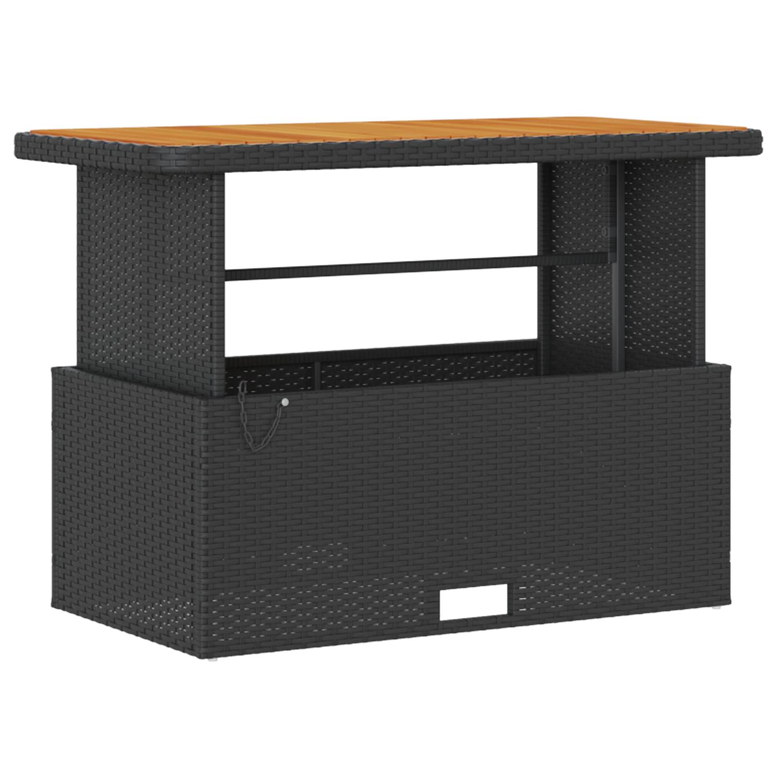 vidaXL 4-tlg. Garten-Essgruppe mit Kissen Schwarz Poly Rattan Akazie