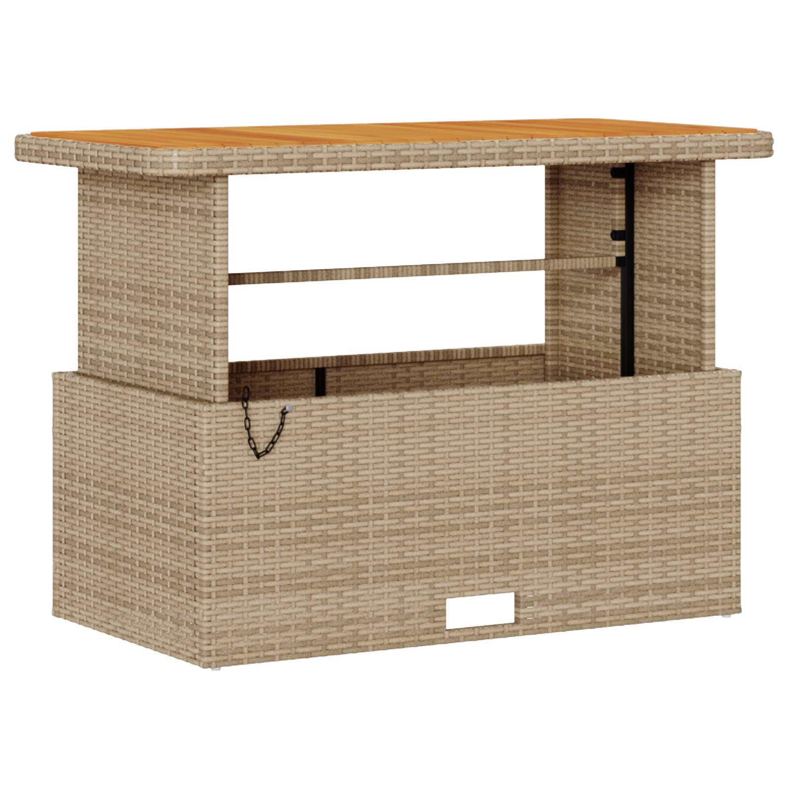 vidaXL 4-tlg. Garten-Essgruppe mit Kissen Beige Poly Rattan Akazie