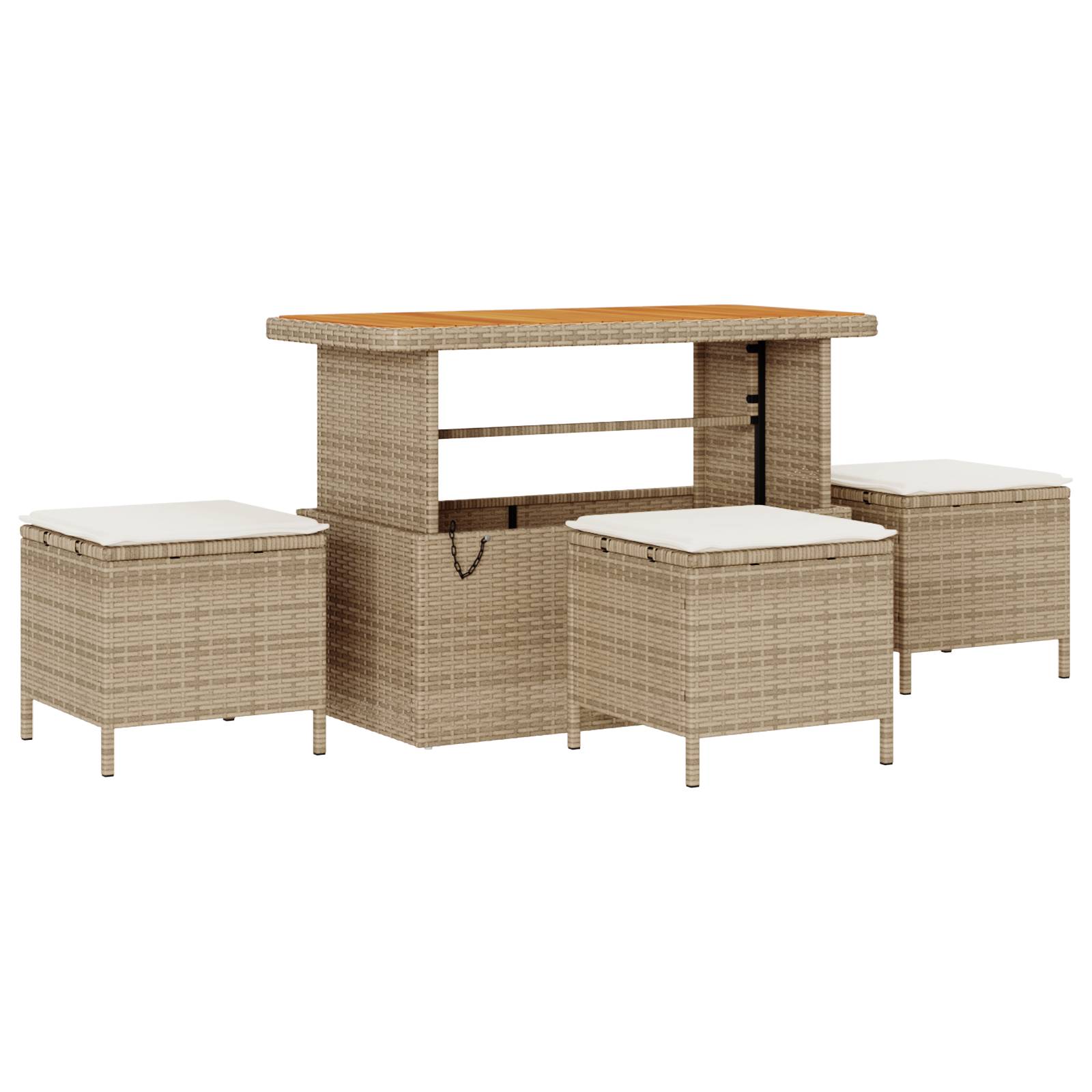 vidaXL 13-teiliges Garten-Sofa-Set mit Kissen Beige Poly Rattan Akazie