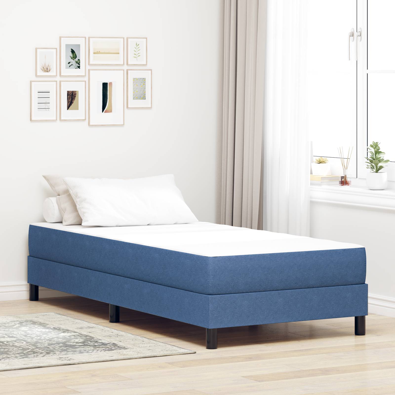 vidaXL Taschenfederkernmatratze Blau Mittelhart 80x200x20 cm Stoff
