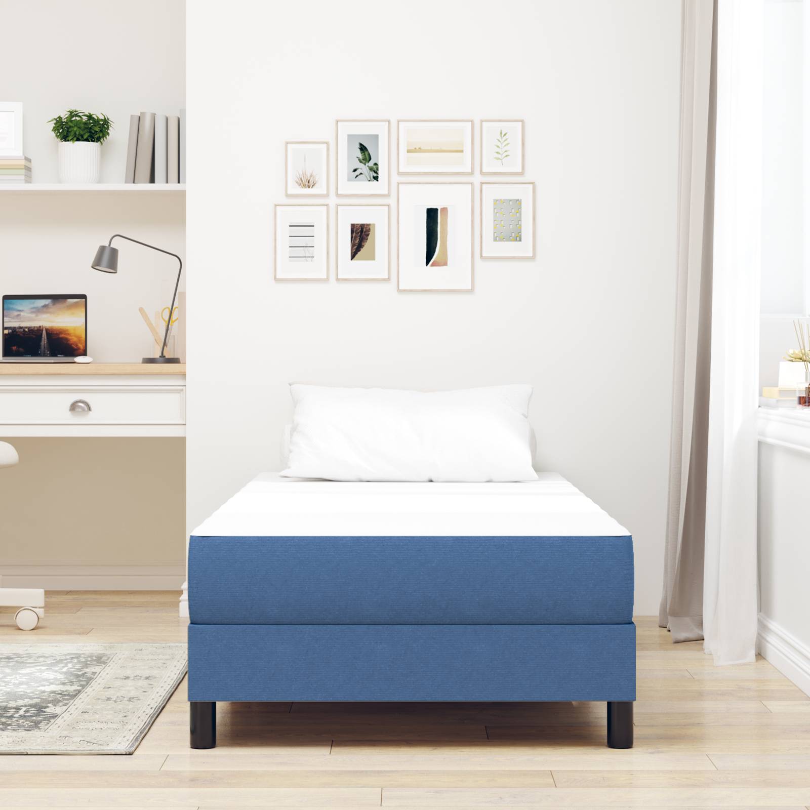 vidaXL Taschenfederkernmatratze Blau Mittelhart 80x200x20 cm Stoff