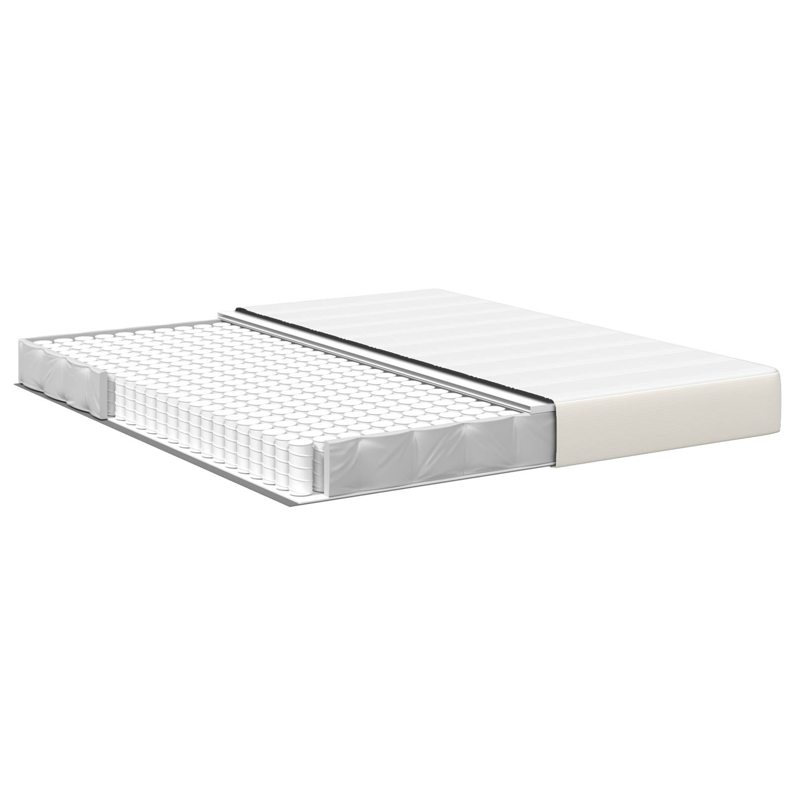 vidaXL Taschenfederkernmatratze Creme 180x200x20 cm Mittelharte Stoff