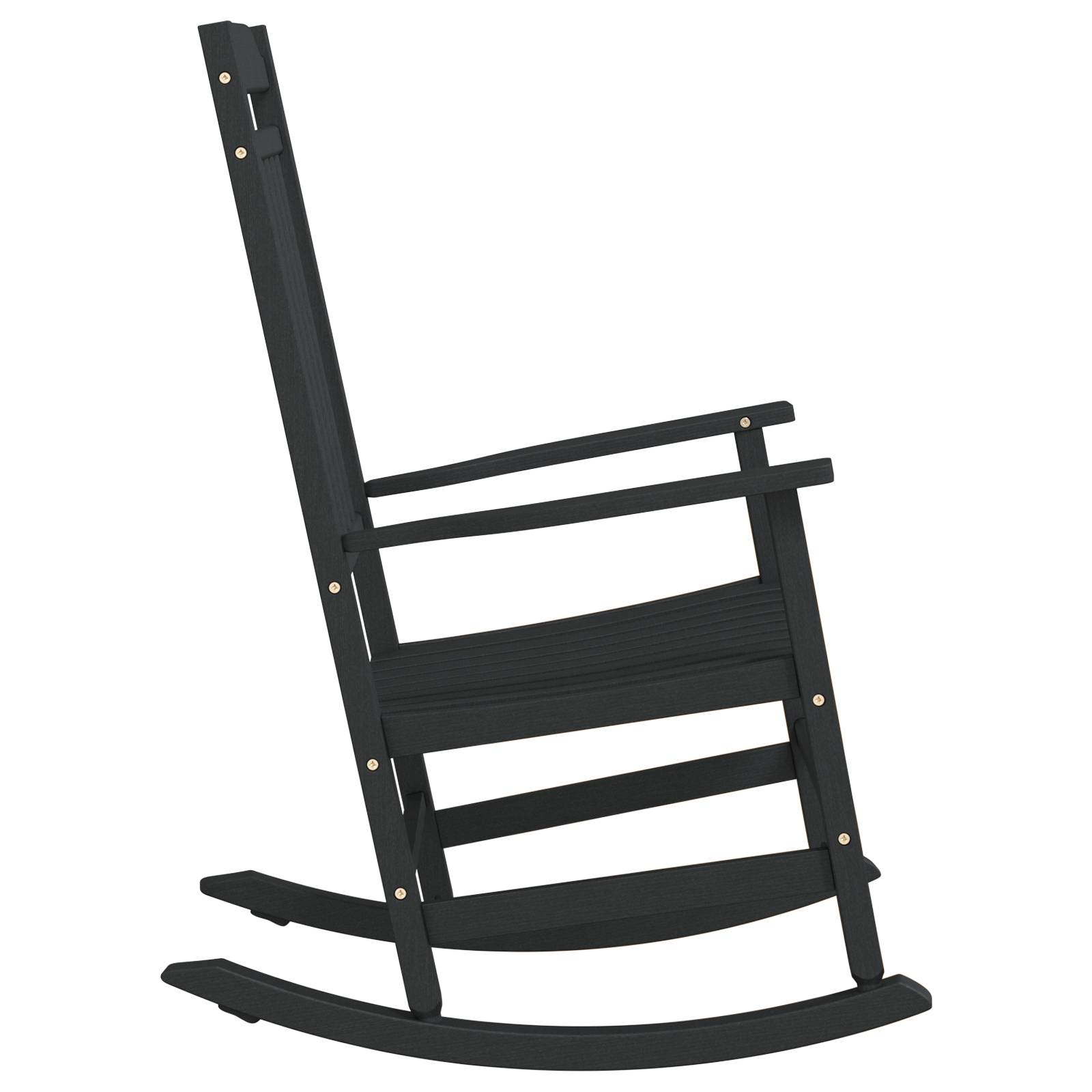 vidaXL Garten-Schaukelstuhl Schwarz 65x84x114 cm HDPE