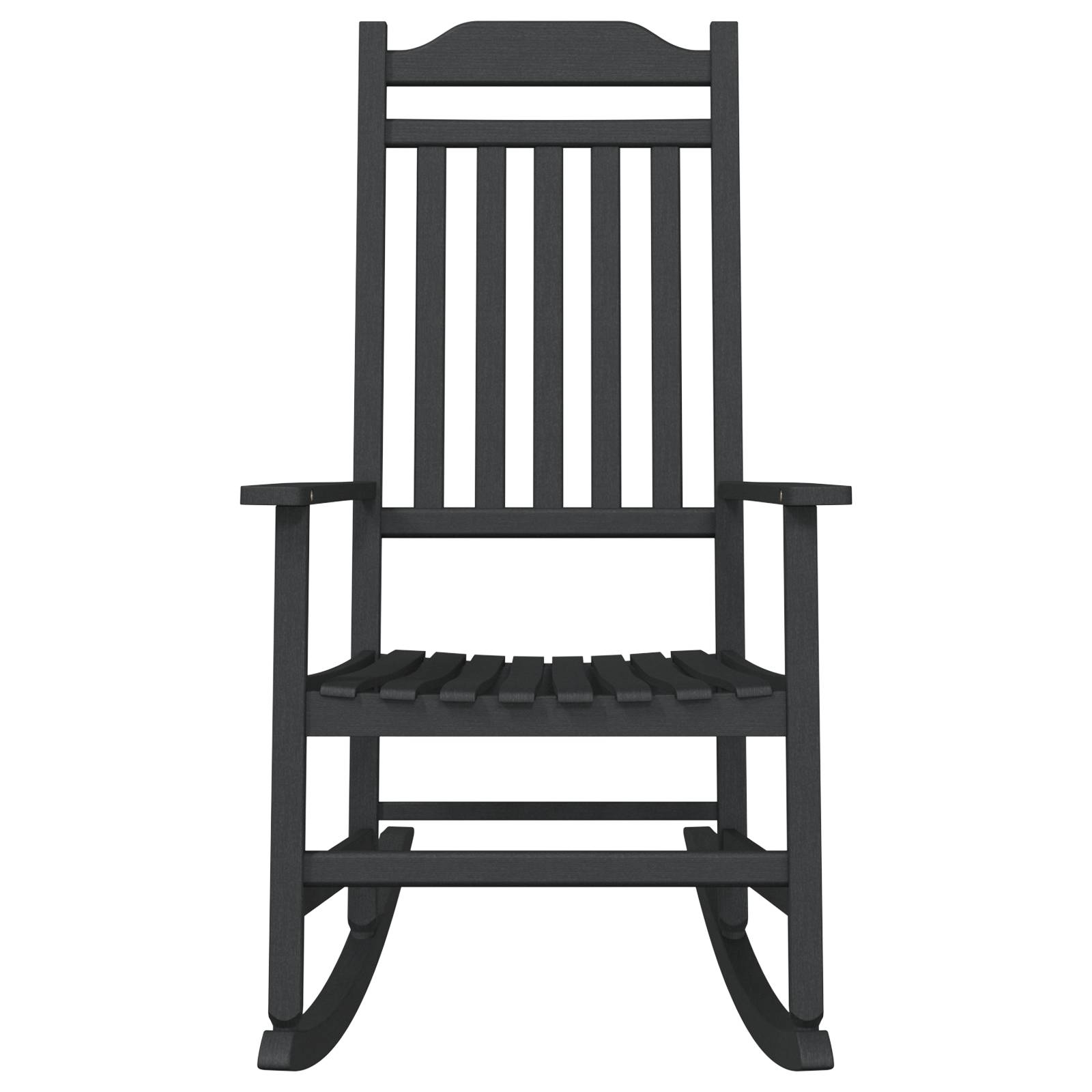 vidaXL Garten-Schaukelstuhl Schwarz 65x84x114 cm HDPE