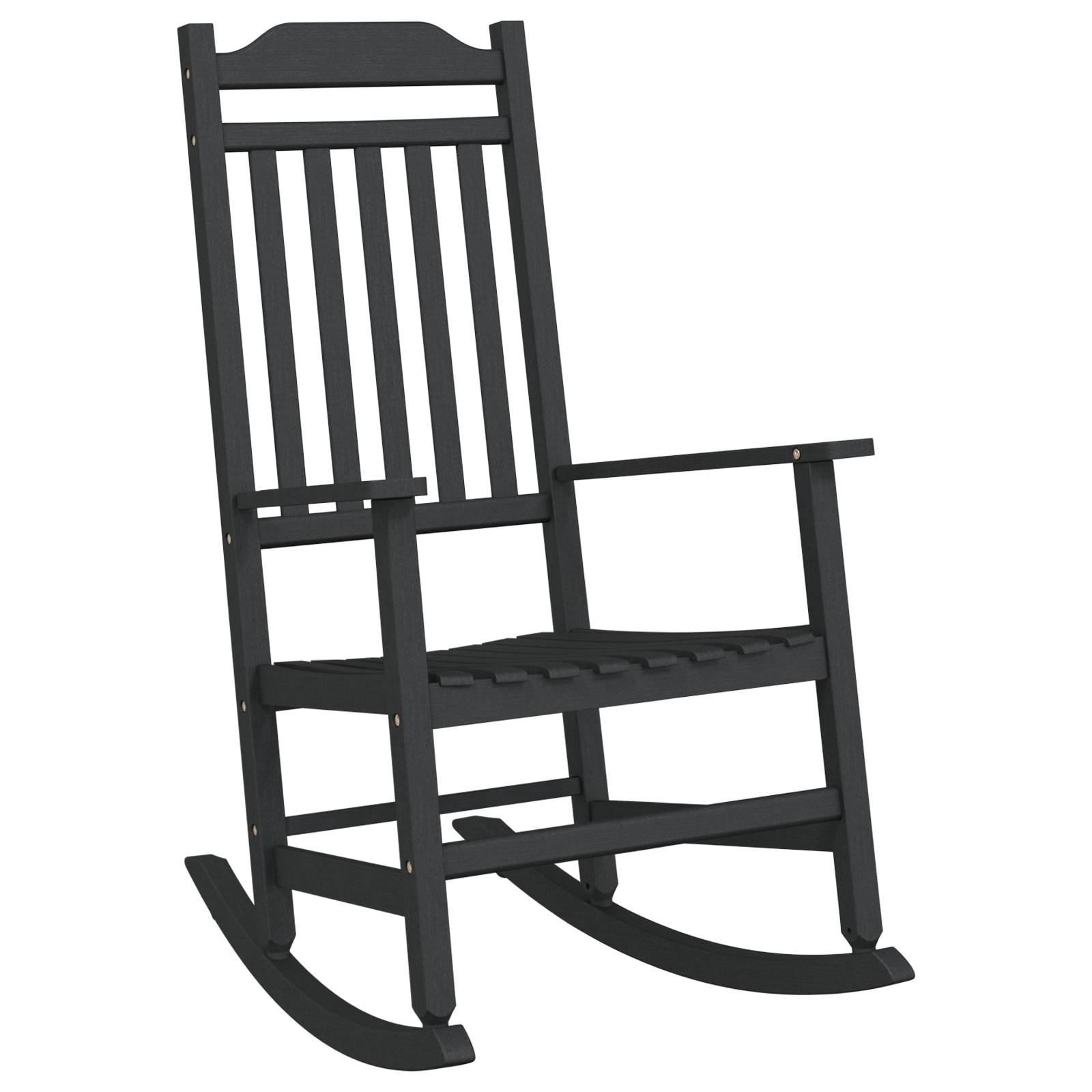 vidaXL Garten-Schaukelstuhl Schwarz 65x84x114 cm HDPE