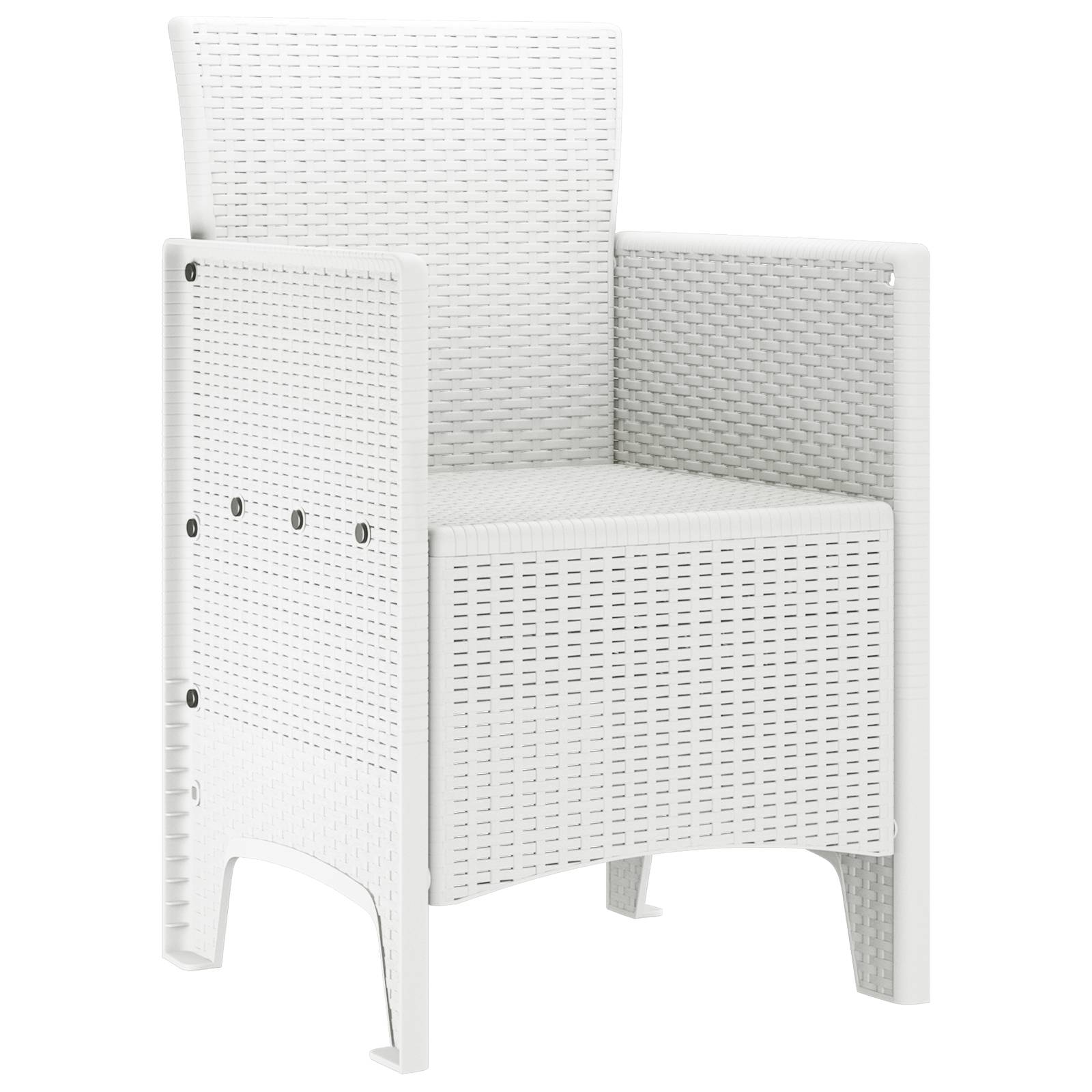 vidaXL Gartenstühle 4 Stk. Weiß Poly Rattan