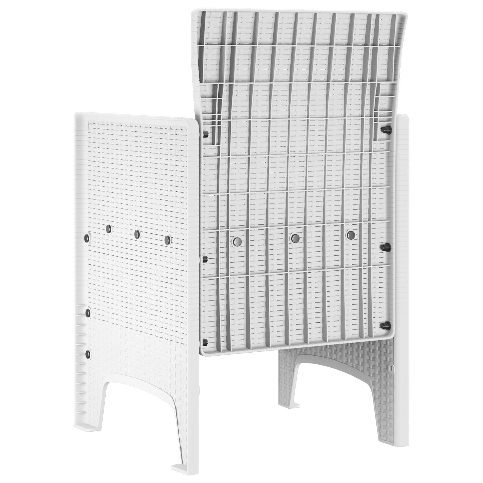 vidaXL Gartenstühle 4 Stk. Weiß Poly Rattan