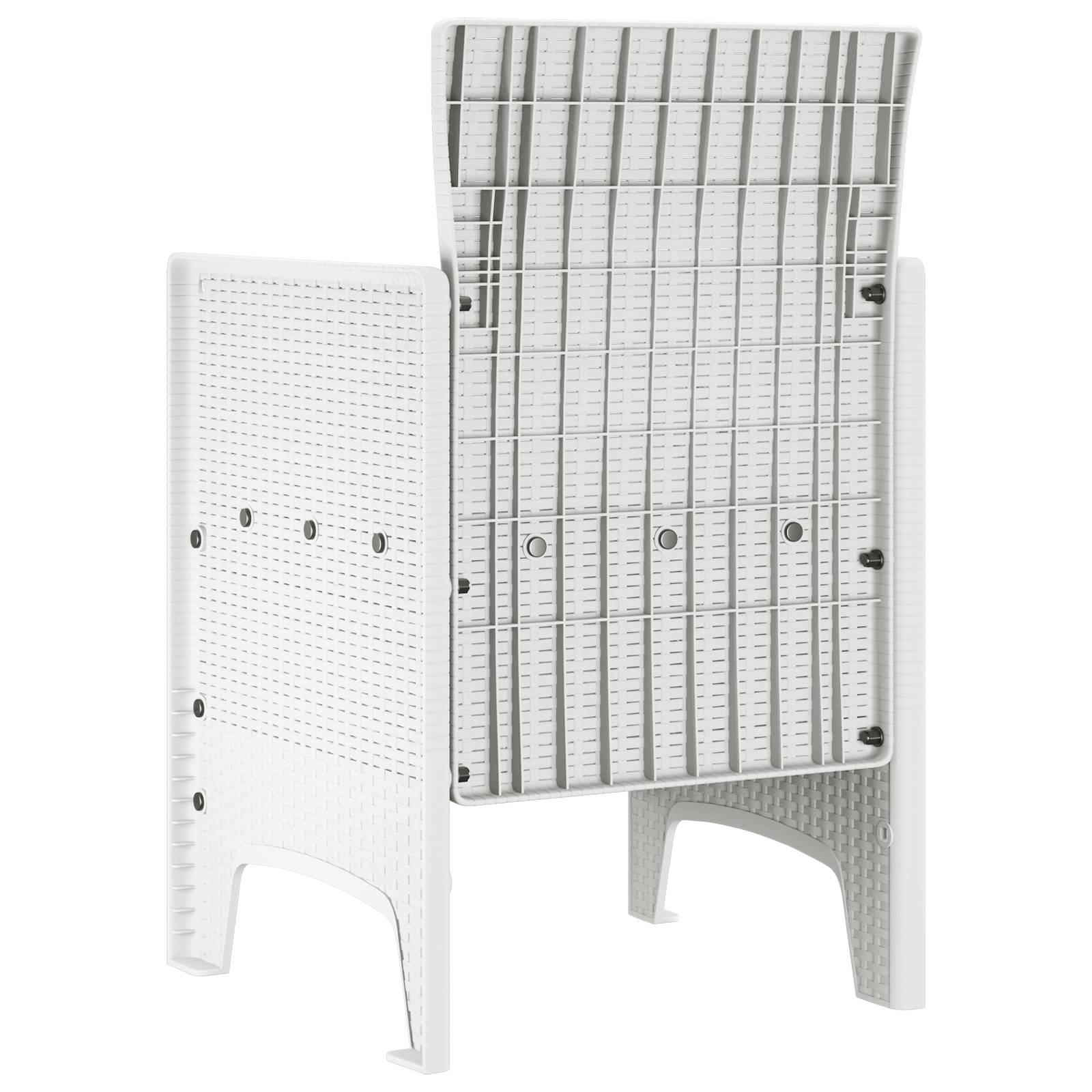 vidaXL Gartenstühle mit Kissen 4 Stk. Weiß Poly Rattan