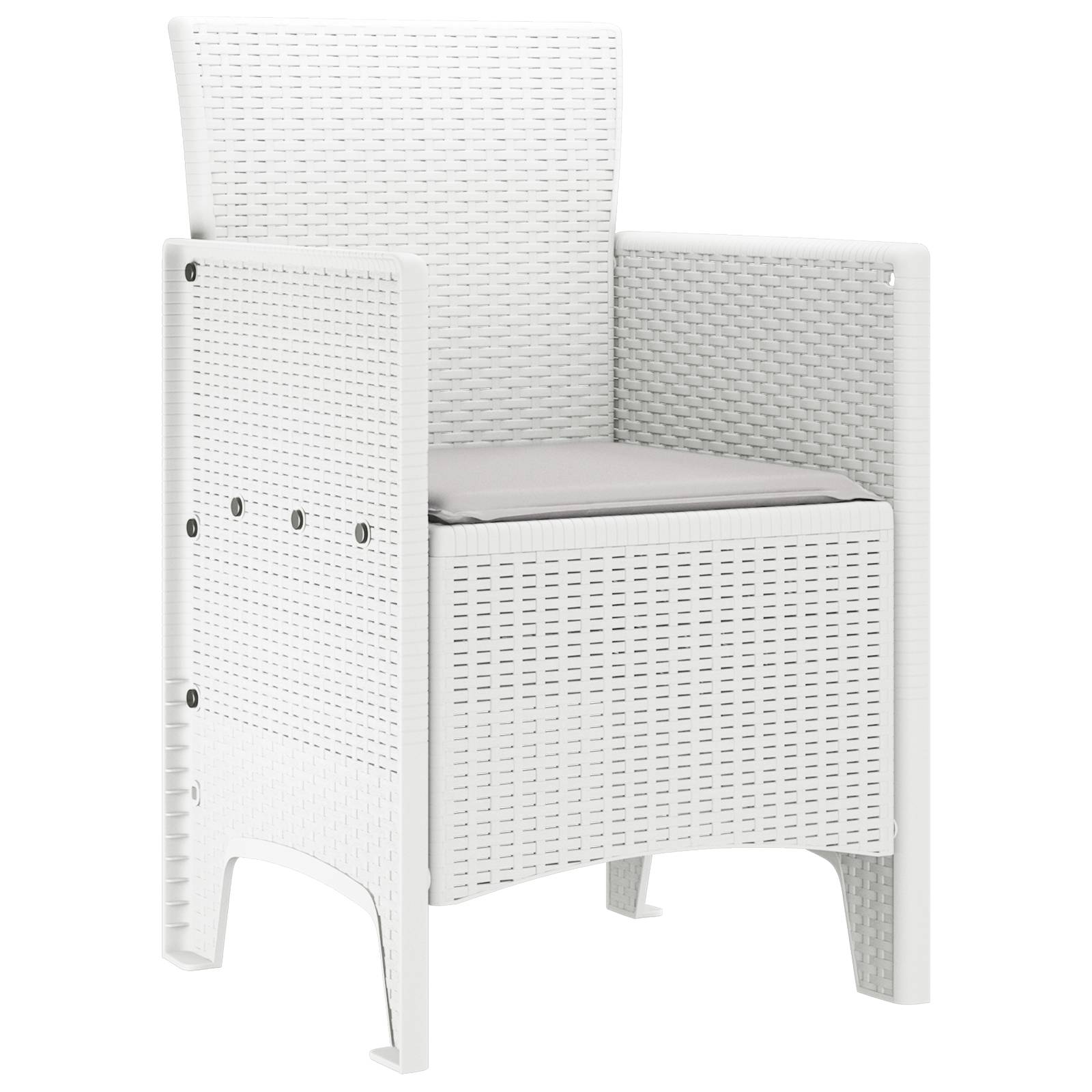 vidaXL Gartenstühle mit Kissen 4 Stk. Weiß Poly Rattan
