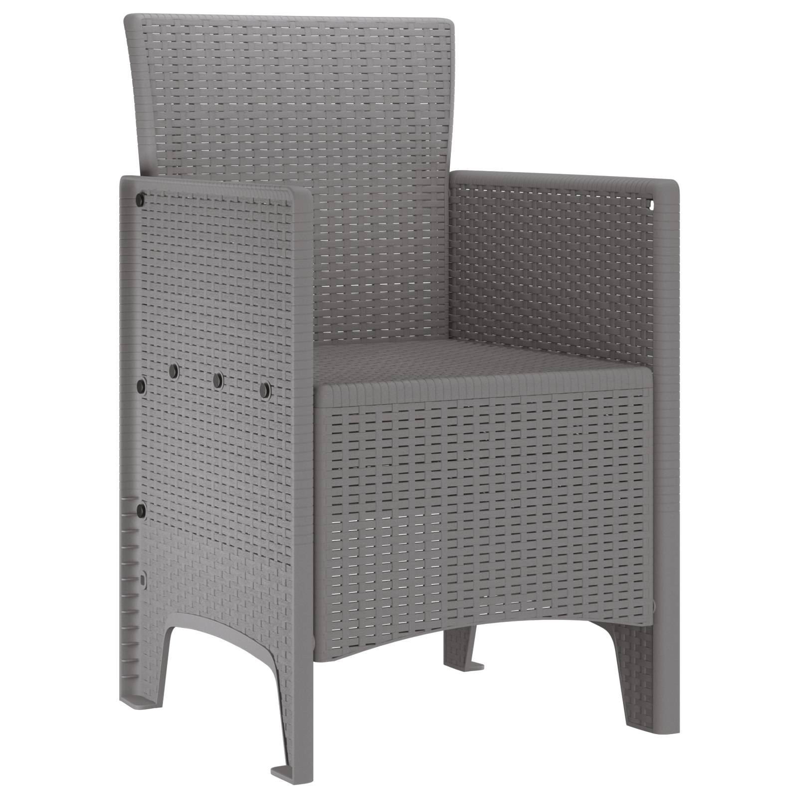 vidaXL Gartenstühle 4 Stk. Hellgrau Poly Rattan