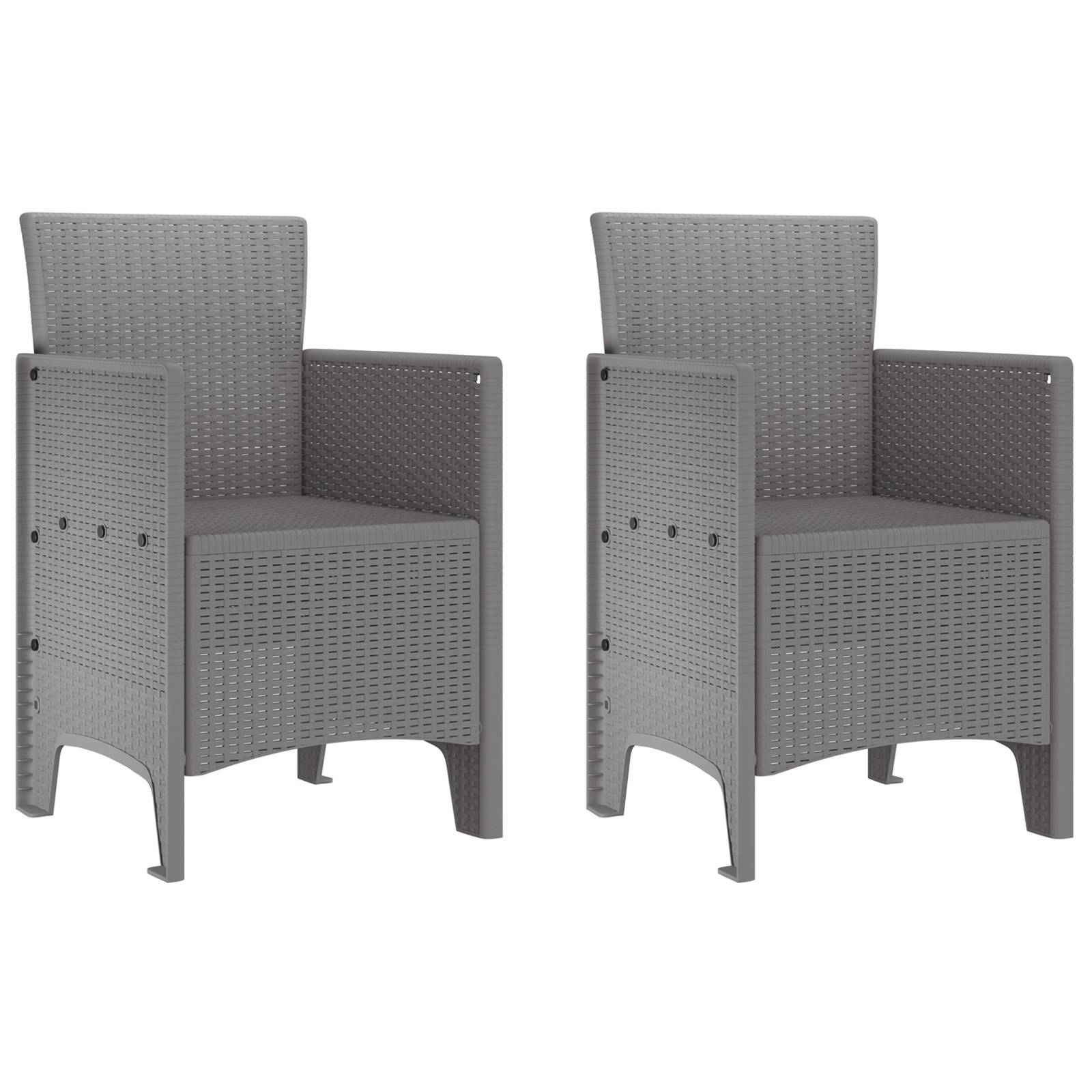 vidaXL 3-tlg. Garten-Essgruppe Hellgrau Poly Rattan
