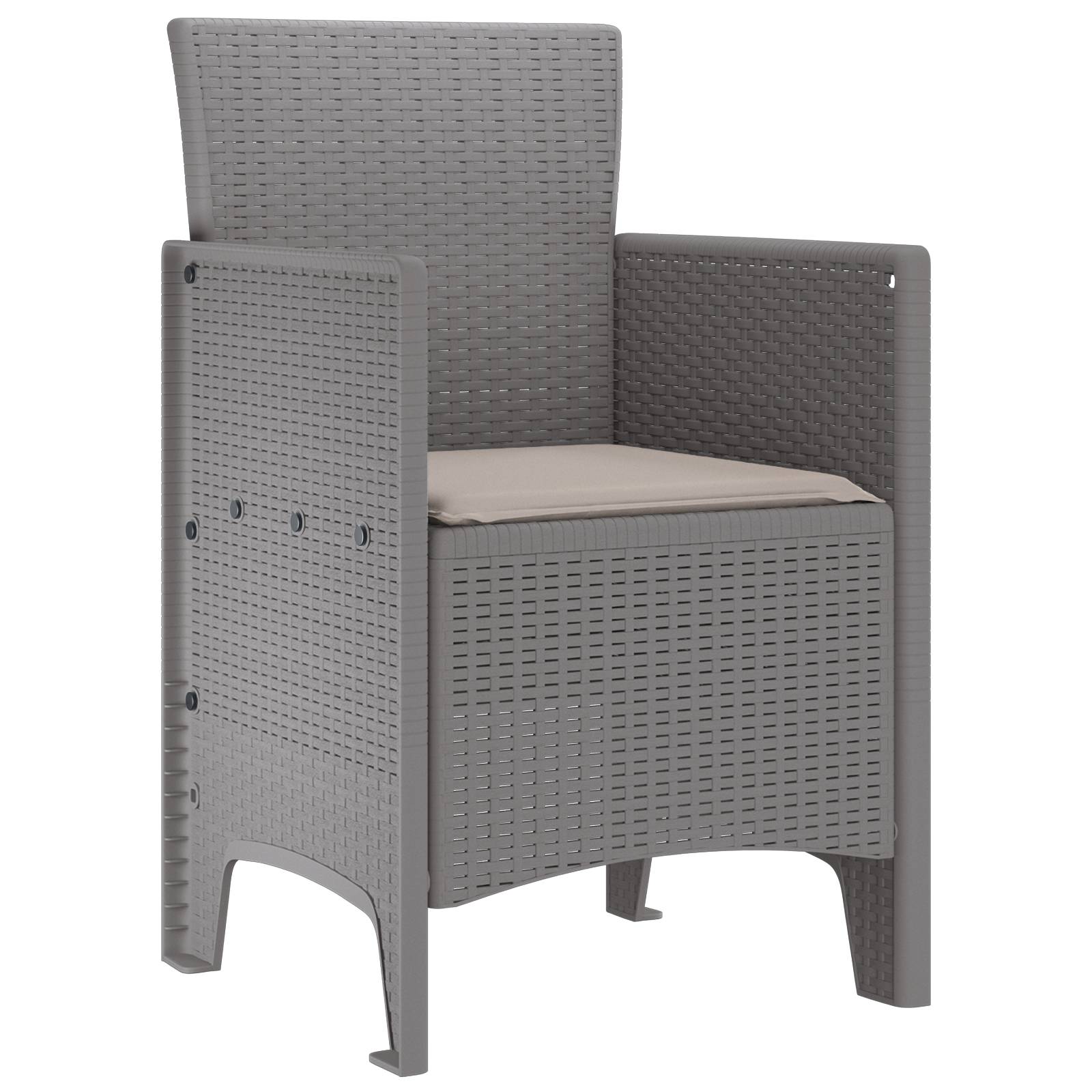 vidaXL Gartenstühle mit Kissen 4 Stk. Hellgrau Poly Rattan