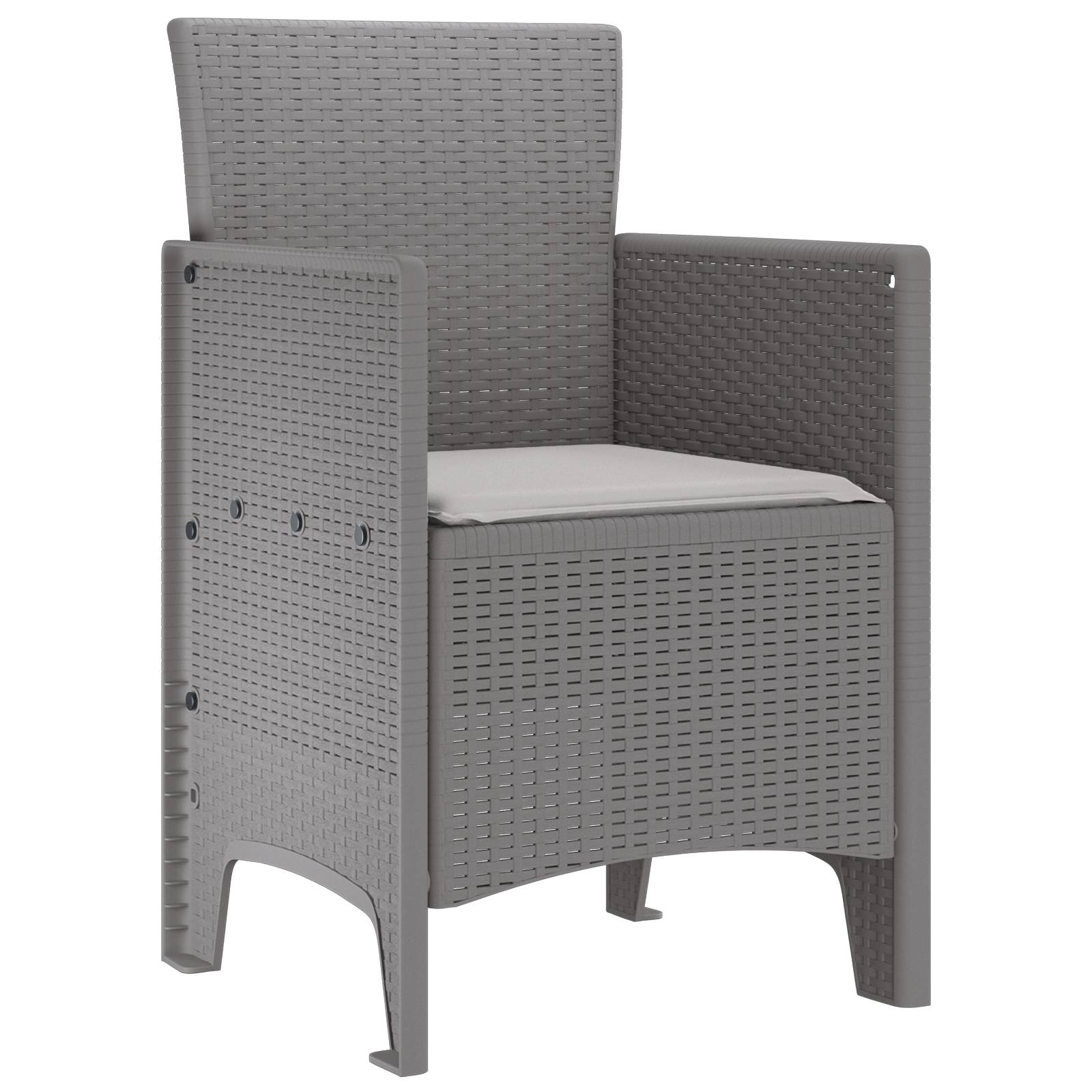 vidaXL Gartenstühle mit Kissen 4 Stk. Hellgrau Poly Rattan