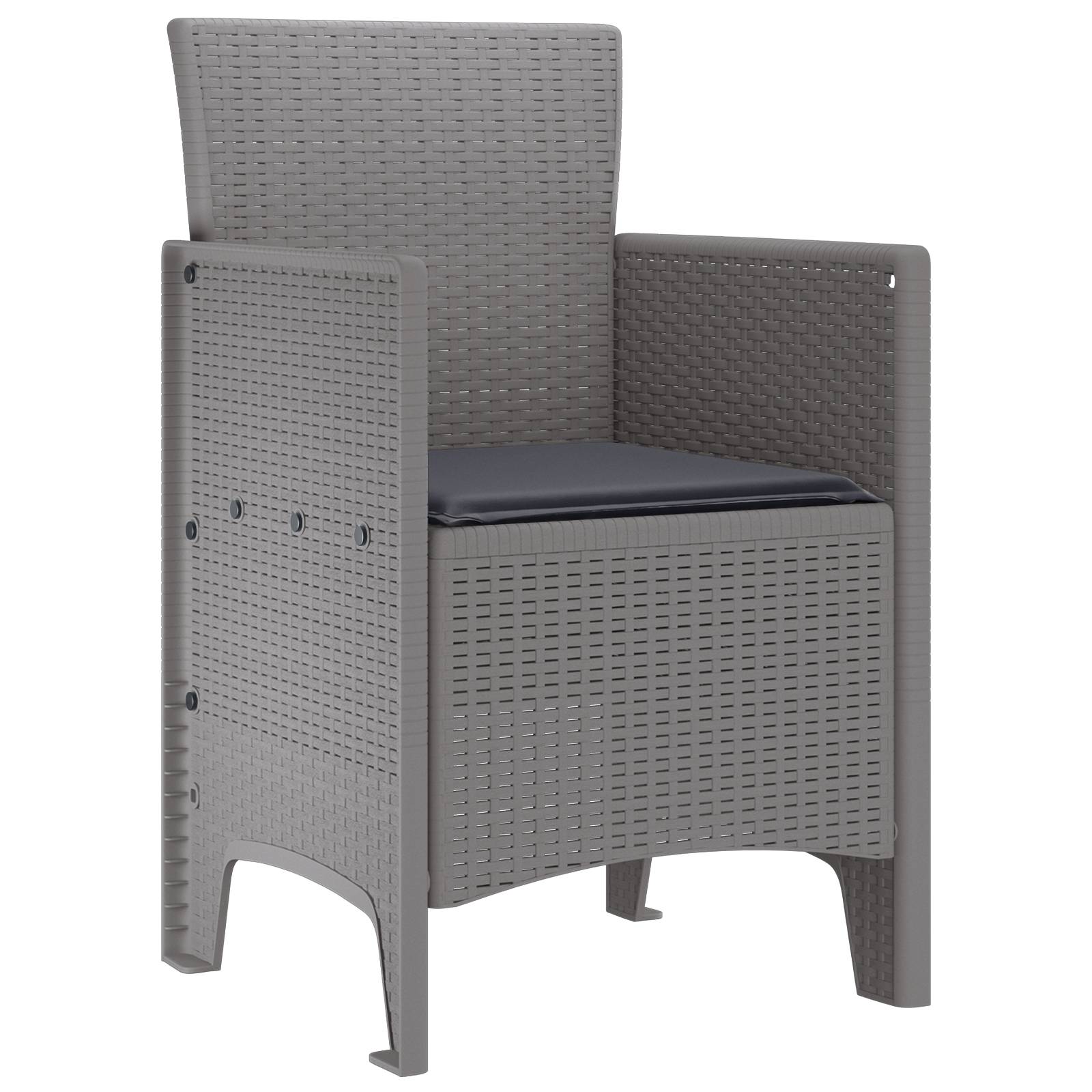vidaXL Gartenstühle mit Kissen 2 Stk. Hellgrau Poly Rattan