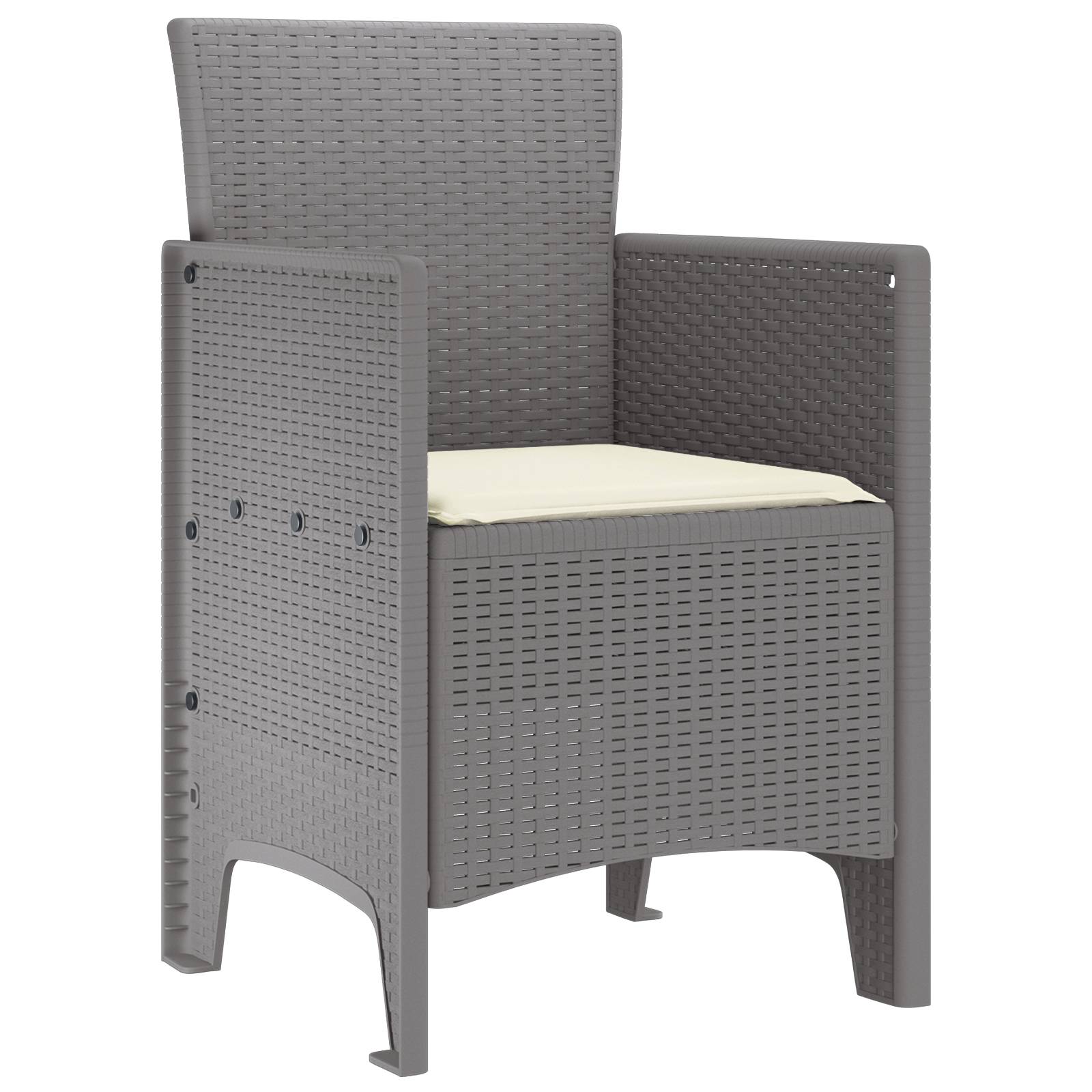 vidaXL Gartenstühle mit Kissen 2 Stk. Hellgrau Poly Rattan