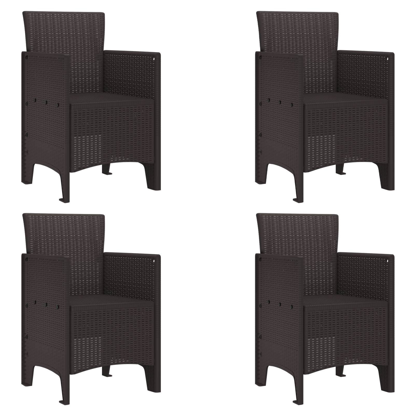 vidaXL 5-tlg. Garten-Essgruppe Braun Poly Rattan