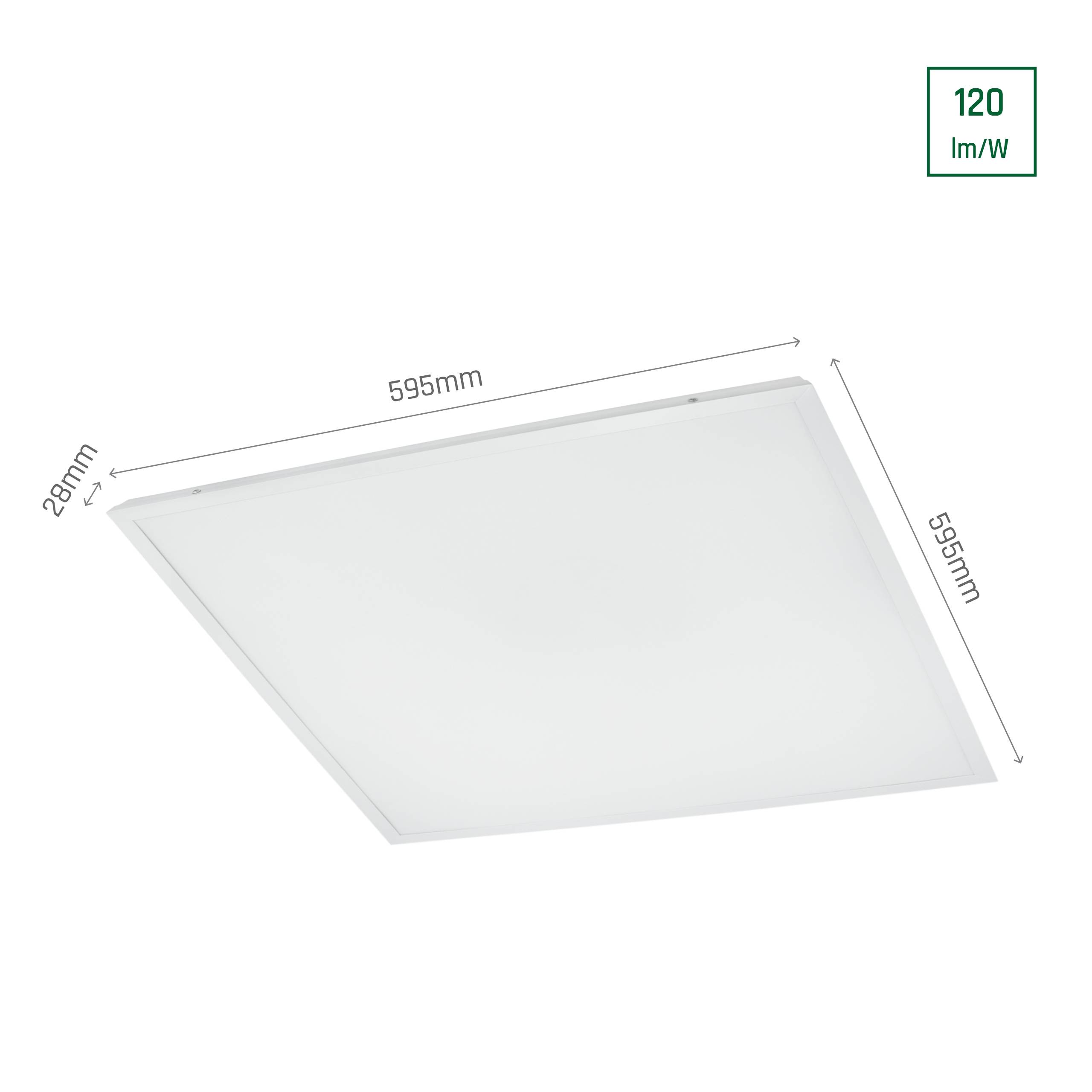 Spectrum LED Panel ALGINE LENS 40W eckig 60x60cm 4800lm IK06 weiß 120° IP20 Neutralweiß 4000K