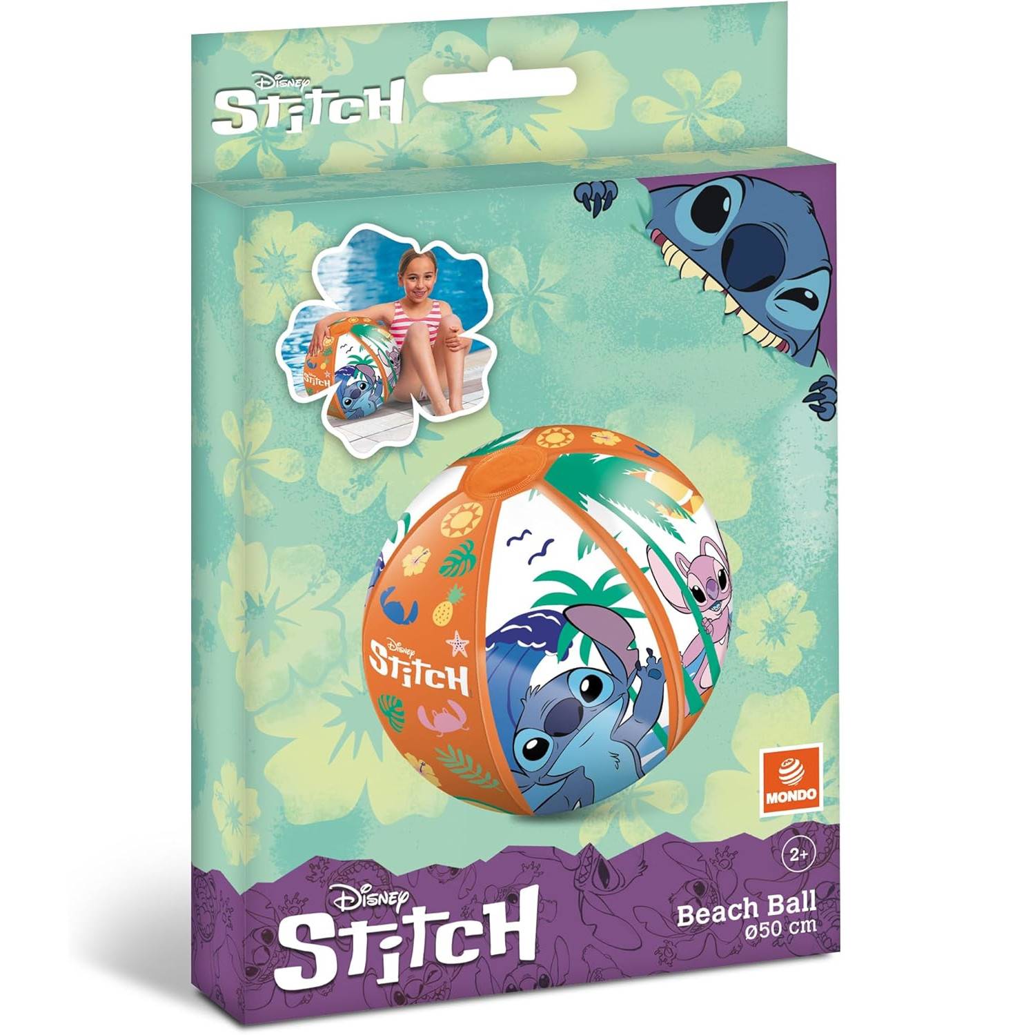 Happy People - Disney Stitch - Strandball (Ø 50cm) Wasserball Spielball Ball Kinder Badespaß