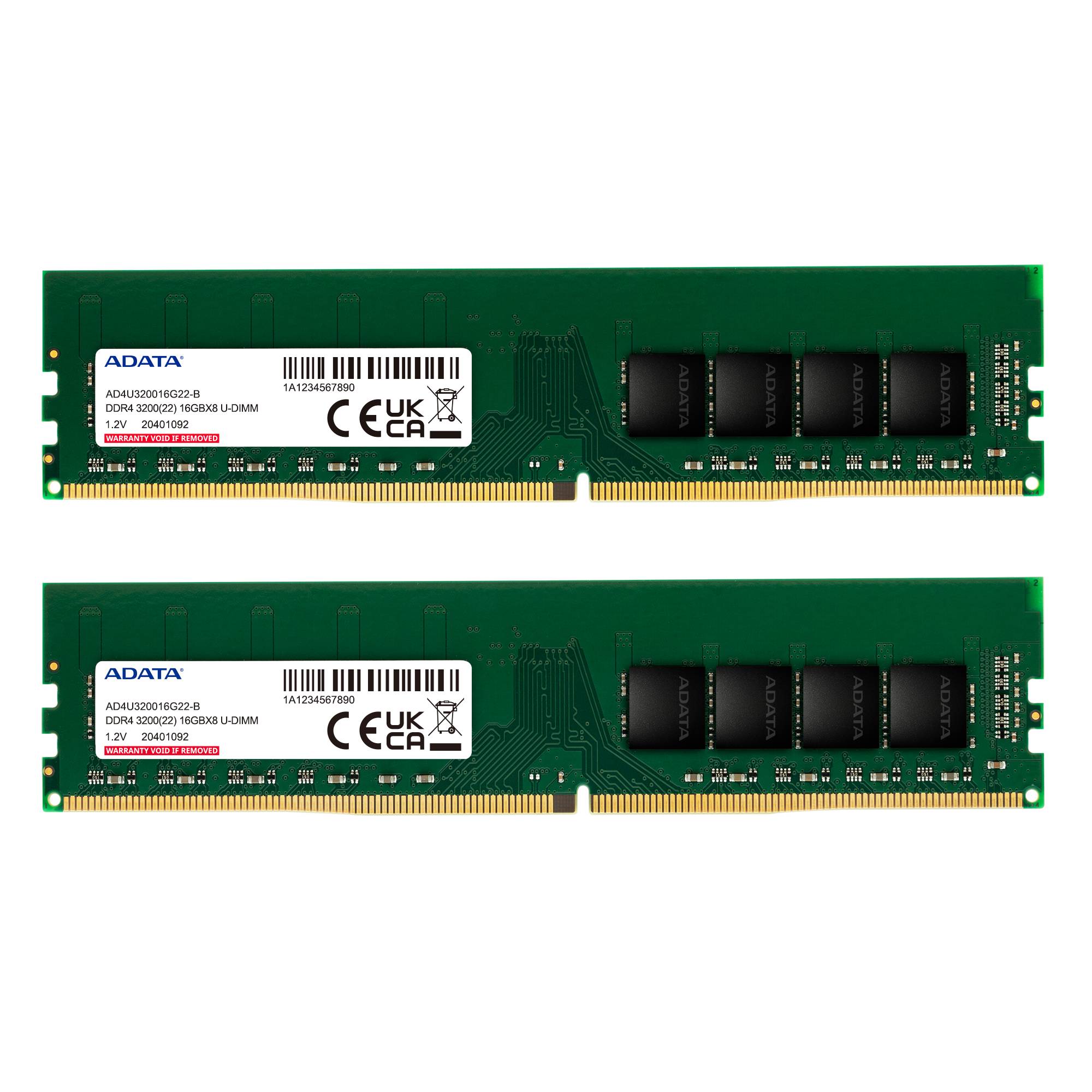 ADATA DIMM DDR4-3200 Dual-Kit gruen AD4U320016G22-DTGN - 32 GB - DDR4