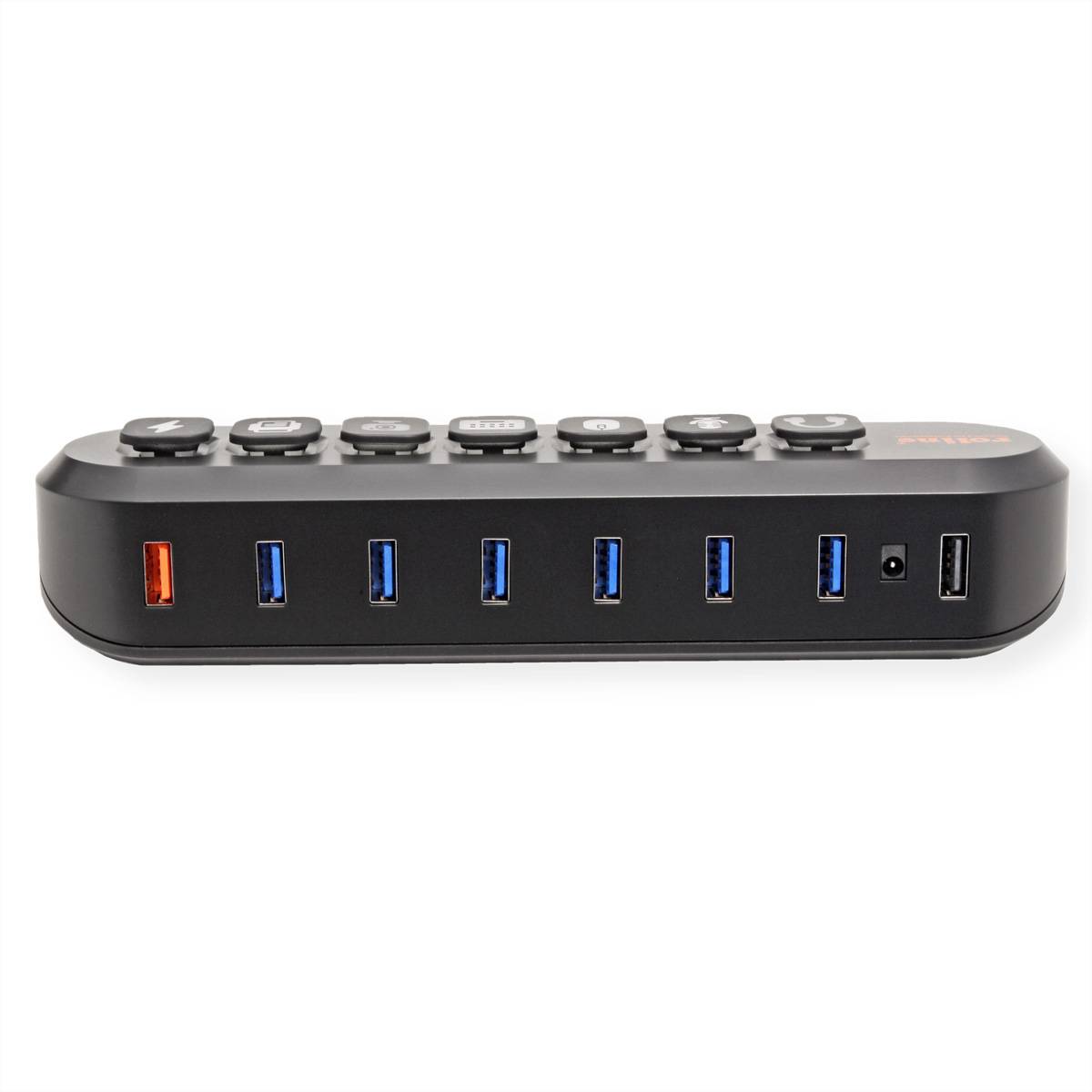 ROLINE USB 3.2 Gen 1 Hub, 7fach, austauschbare Tasten, Typ-A-Anschlusskabel