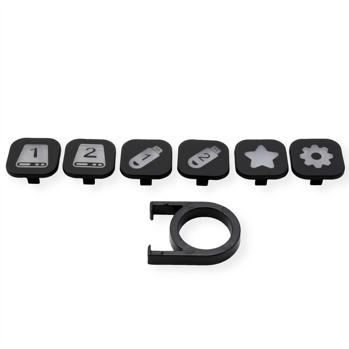 ROLINE USB 3.2 Gen 1 Hub, 7fach, austauschbare Tasten, Typ-A-Anschlusskabel