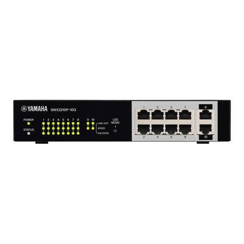 YAMAHA SWX2210P-10G - L2 Netzwerk-Switch (10x Port gesamt | 8x PoE+-Port | optimiert für Dante und PoE+)