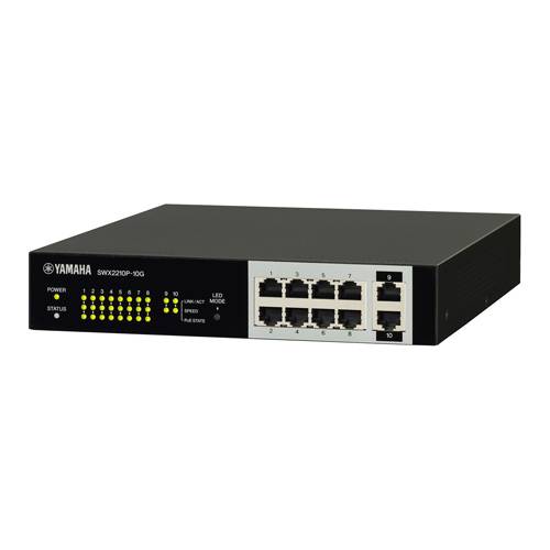 YAMAHA SWX2210P-10G - L2 Netzwerk-Switch (10x Port gesamt | 8x PoE+-Port | optimiert für Dante und PoE+)