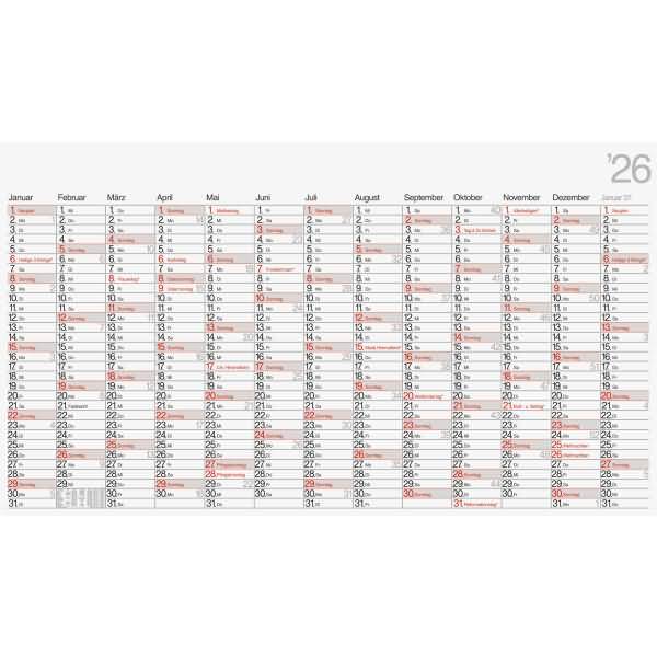 Plakatkalender 139x79cm 2026