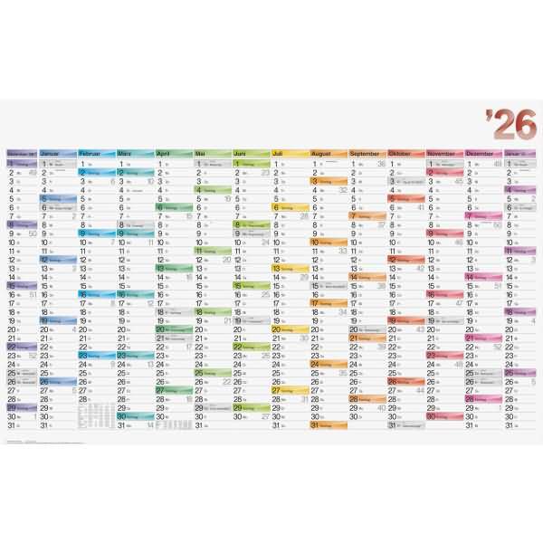 Plakatkalender 106x66,6cm Dataline 2026