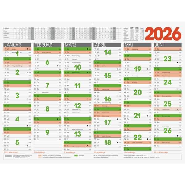 Tafelkalender XL 65x50cm 2026
