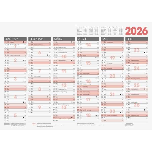 Tafelkalender A3quer 2026