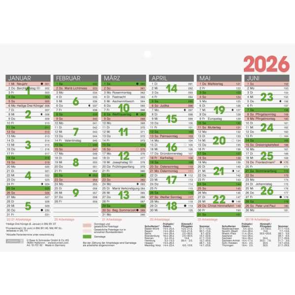 Tafelkalender A5quer 2026