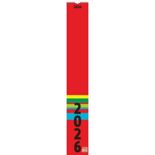 Streifenkalender Modell 702 13x91cm 1 Monat/Seite 2026