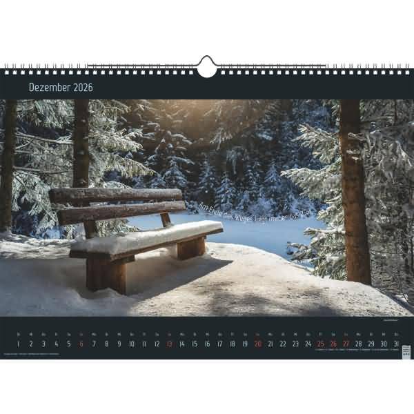 Bildkalender 44x31cm 1 Seite/Monat Stille Momente 2026