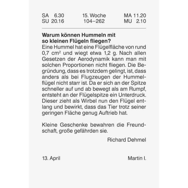 Abreißkalender 65x98mm 2026