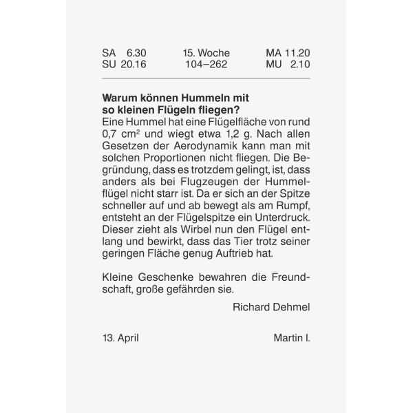 Abreißkalender 81x106mm 2026