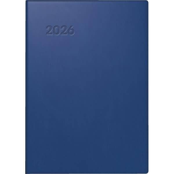 Taschenkalender 713 7x10cm 1 Woche/2 Seiten Kunststoff dunkelblau 2026