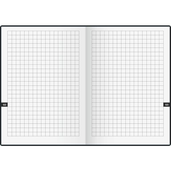 Taschenkalender 10x14cm 1 Woche/2 Seiten Kunststoff-Einband schwarz 2026