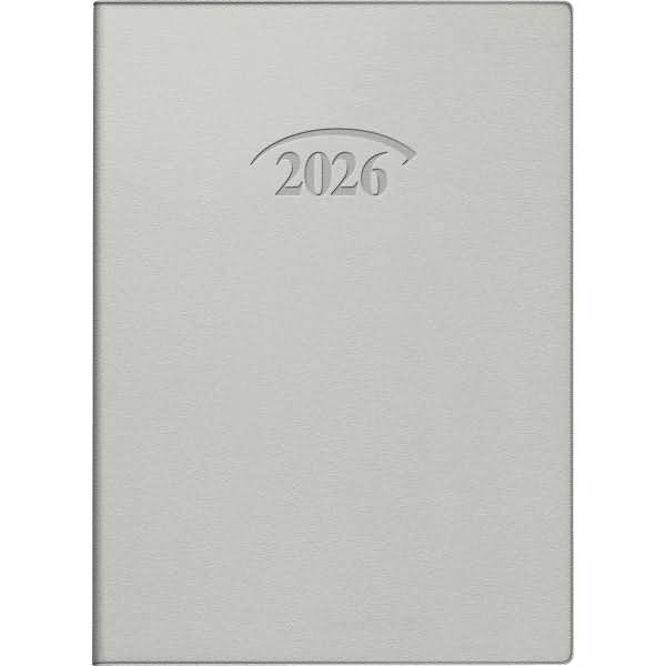 Taschenkalender 736 10x14cm 1 Tag/Seite Kunststoff silber 2026