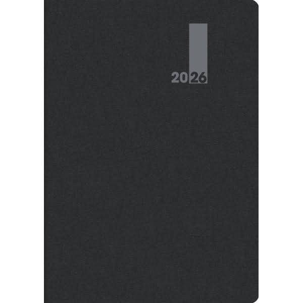 Buchkalender 739 Slimline 17x24cm 1 Monat/2 Seiten Baladek-Einband schwarz 2026