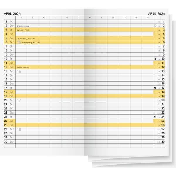 Ersatzkalendarium 746 8,7x15,3cm 1 Monat/2 Seiten 2026