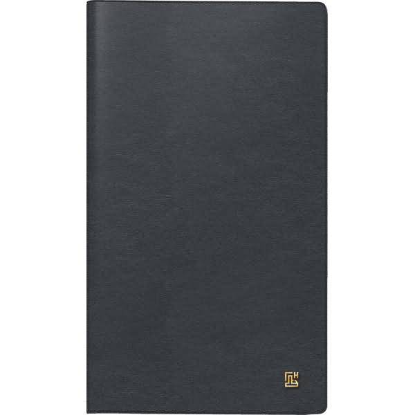 Faltkalender 746 8,7x15,3cm 1 Monat/2 Seiten Leder schwarz 2026