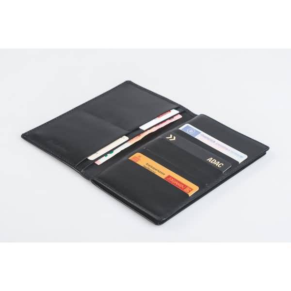 Faltkalender 746 8,7x15,3cm 1 Monat/2 Seiten Leder schwarz 2026